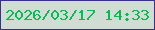 文字の大きさ：3、枠の色：3d2e8d、背景の色：cfddd5、文字の色：08bc51 無料ブログパーツのブログ時計