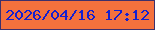 文字の大きさ：5、枠の色：3d306b、背景の色：f4713d、文字の色：1420d0 無料ブログパーツのブログ時計