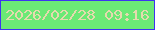 文字の大きさ：3、枠の色：3d34f0、背景の色：6be976、文字の色：e5daae 無料ブログパーツのブログ時計
