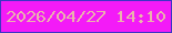 文字の大きさ：2、枠の色：3d35c4、背景の色：f31bf7、文字の色：eab2ad 無料ブログパーツのブログ時計