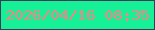 文字の大きさ：2、枠の色：3d3958、背景の色：16f097、文字の色：fb8186 無料ブログパーツのブログ時計
