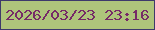 文字の大きさ：4、枠の色：3d396b、背景の色：aec47b、文字の色：762a67 無料ブログパーツのブログ時計