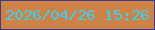文字の大きさ：5、枠の色：3d3a8d、背景の色：ce8243、文字の色：38d0f7 無料ブログパーツのブログ時計