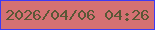 文字の大きさ：3、枠の色：3d3af4、背景の色：d47173、文字の色：5a5736 無料ブログパーツのブログ時計