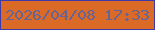 文字の大きさ：2、枠の色：3d3ba9、背景の色：db6a27、文字の色：666494 無料ブログパーツのブログ時計