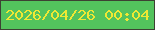 文字の大きさ：5、枠の色：3d4133、背景の色：53c35d、文字の色：f0e834 無料ブログパーツのブログ時計