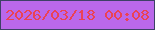 文字の大きさ：2、枠の色：3d4166、背景の色：ba68ea、文字の色：eb4254 無料ブログパーツのブログ時計