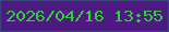 文字の大きさ：3、枠の色：3d4581、背景の色：4d1a82、文字の色：2cd333 無料ブログパーツのブログ時計