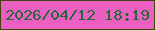 文字の大きさ：5、枠の色：3d4608、背景の色：eb5fc2、文字の色：236835 無料ブログパーツのブログ時計