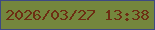 文字の大きさ：1、枠の色：3d4983、背景の色：74863d、文字の色：6d2e13 無料ブログパーツのブログ時計