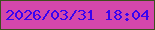 文字の大きさ：5、枠の色：3d4f1d、背景の色：d447ac、文字の色：3903f0 無料ブログパーツのブログ時計