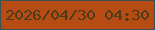 文字の大きさ：4、枠の色：3d5052、背景の色：b64b14、文字の色：4a3c1a 無料ブログパーツのブログ時計