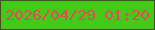 文字の大きさ：3、枠の色：3d5322、背景の色：44c91a、文字の色：e44a51 無料ブログパーツのブログ時計