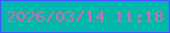 文字の大きさ：4、枠の色：3d56fd、背景の色：02b7ac、文字の色：da6ba4 無料ブログパーツのブログ時計