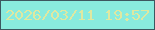 文字の大きさ：3、枠の色：3d5760、背景の色：89ebde、文字の色：dfe8a1 無料ブログパーツのブログ時計