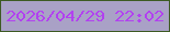 文字の大きさ：3、枠の色：3d5a22、背景の色：a9a1c6、文字の色：b241f0 無料ブログパーツのブログ時計