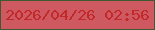 文字の大きさ：1、枠の色：3d5b33、背景の色：cf5961、文字の色：c22729 無料ブログパーツのブログ時計