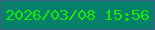 文字の大きさ：2、枠の色：3d5c89、背景の色：06806a、文字の色：11ea03 無料ブログパーツのブログ時計