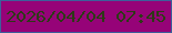 文字の大きさ：5、枠の色：3d5f9a、背景の色：960378、文字の色：2d3a17 無料ブログパーツのブログ時計