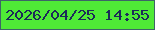 文字の大きさ：1、枠の色：3d6567、背景の色：4fea36、文字の色：1b2a58 無料ブログパーツのブログ時計