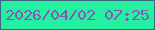 文字の大きさ：1、枠の色：3d657d、背景の色：25f0a1、文字の色：8559b3 無料ブログパーツのブログ時計