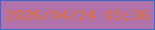 文字の大きさ：2、枠の色：3d66c9、背景の色：b073ac、文字の色：e06f3c 無料ブログパーツのブログ時計