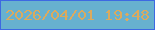 文字の大きさ：3、枠の色：3d69e2、背景の色：67b1cf、文字の色：dbaa5e 無料ブログパーツのブログ時計