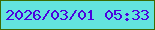 文字の大きさ：3、枠の色：3d6b03、背景の色：63e3de、文字の色：4b03de 無料ブログパーツのブログ時計