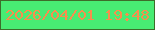 文字の大きさ：4、枠の色：3d6d2a、背景の色：48ec73、文字の色：f98e4d 無料ブログパーツのブログ時計