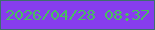 文字の大きさ：5、枠の色：3d6e6e、背景の色：873ded、文字の色：48bf5f 無料ブログパーツのブログ時計