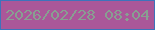文字の大きさ：4、枠の色：3d73bb、背景の色：aa5799、文字の色：889f91 無料ブログパーツのブログ時計