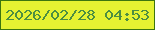 文字の大きさ：1、枠の色：3d750f、背景の色：e5f232、文字の色：4c8e41 無料ブログパーツのブログ時計