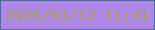 文字の大きさ：3、枠の色：3d758f、背景の色：ae87e8、文字の色：9da35b 無料ブログパーツのブログ時計