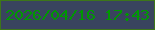 文字の大きさ：2、枠の色：3d7619、背景の色：39445e、文字の色：009802 無料ブログパーツのブログ時計