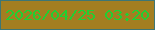 文字の大きさ：1、枠の色：3d7675、背景の色：a37e21、文字の色：21cf32 無料ブログパーツのブログ時計
