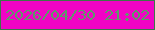 文字の大きさ：3、枠の色：3d7749、背景の色：f104c5、文字の色：5d9a69 無料ブログパーツのブログ時計