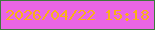 文字の大きさ：3、枠の色：3d793c、背景の色：ea65e5、文字の色：f9b117 無料ブログパーツのブログ時計