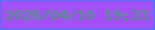 文字の大きさ：4、枠の色：3d7bef、背景の色：a450fa、文字の色：3fa564 無料ブログパーツのブログ時計