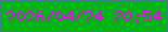文字の大きさ：4、枠の色：3d7f87、背景の色：01b514、文字の色：ee02f3 無料ブログパーツのブログ時計