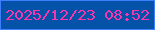 文字の大きさ：4、枠の色：3d7fff、背景の色：0453a8、文字の色：f735ad 無料ブログパーツのブログ時計