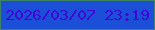 文字の大きさ：4、枠の色：3d8463、背景の色：1c4fd7、文字の色：4007d4 無料ブログパーツのブログ時計
