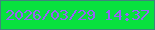 文字の大きさ：3、枠の色：3d867b、背景の色：08e13e、文字の色：9762f4 無料ブログパーツのブログ時計