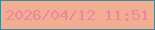 文字の大きさ：3、枠の色：3d8992、背景の色：f1ae92、文字の色：f0849e 無料ブログパーツのブログ時計