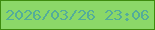 文字の大きさ：1、枠の色：3d8b0e、背景の色：8bd868、文字の色：54ad99 無料ブログパーツのブログ時計