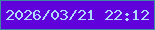 文字の大きさ：4、枠の色：3d8ba2、背景の色：6000db、文字の色：b0daf9 無料ブログパーツのブログ時計