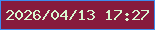 文字の大きさ：2、枠の色：3d8bef、背景の色：861a3e、文字の色：d9f6d1 無料ブログパーツのブログ時計