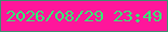 文字の大きさ：5、枠の色：3d8f70、背景の色：ff169b、文字の色：35eb74 無料ブログパーツのブログ時計