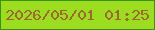 文字の大きさ：5、枠の色：3d9311、背景の色：9cdd1f、文字の色：9d6632 無料ブログパーツのブログ時計