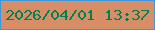 文字の大きさ：4、枠の色：3d97dd、背景の色：d78d65、文字の色：037f54 無料ブログパーツのブログ時計