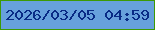 文字の大きさ：2、枠の色：3d9a04、背景の色：67a1dc、文字の色：092b85 無料ブログパーツのブログ時計